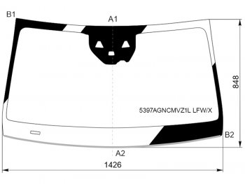 12 449 р. Стекло лобовое (Две камеры Датчик дождя Молдинг) Mercedes-Benz EQC 18-  GLC Coupe 16-23 XYG 5397AGNCMVZ1L LFW/X  с доставкой в г. Пермь. Увеличить фотографию 1