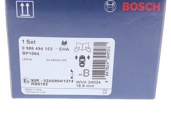 2 999 р. Колодки тормозные передние (4шт.) BOSCH Mitsubishi Pajero 4 V80 дорестайлинг (2006-2011)  с доставкой в г. Пермь. Увеличить фотографию 4