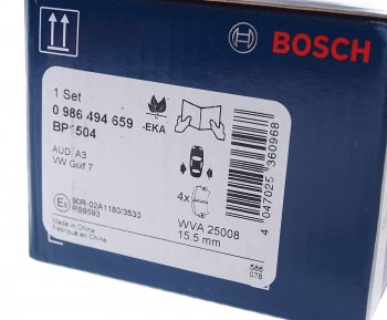 1 869 р. Колодки тормозные задние (4шт.) BOSCH Volkswagen Golf 7 рестайлинг, хэтчбэк 5 дв. (2017-2020)  с доставкой в г. Пермь. Увеличить фотографию 3