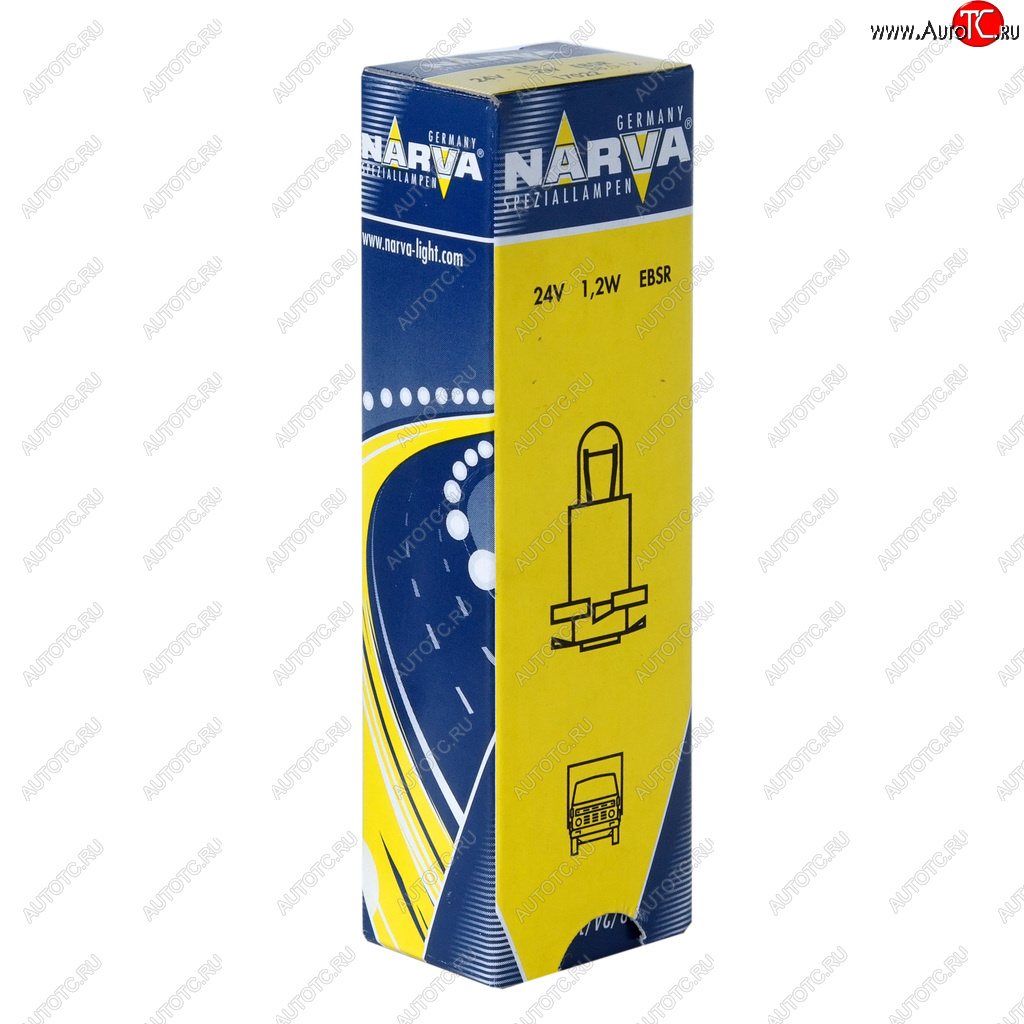 123 р. Лампа 24V 1.2W EBSR4 желтый патрон Plastic Base NARVA NARVA 170223000  с доставкой в г. Пермь