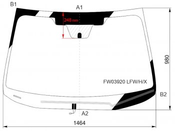 Стекло лобовое (Обогрев щеток Две камеры USA) Subaru Legacy 15-17  Outback 14-18 XYG FW03920 LFW/H/X
