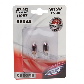 168 р. Лампа 12V WY5W W2.1x9.5d желтая блистер (2шт.) AVS AVS a07113s  с доставкой в г. Пермь. Увеличить фотографию 1