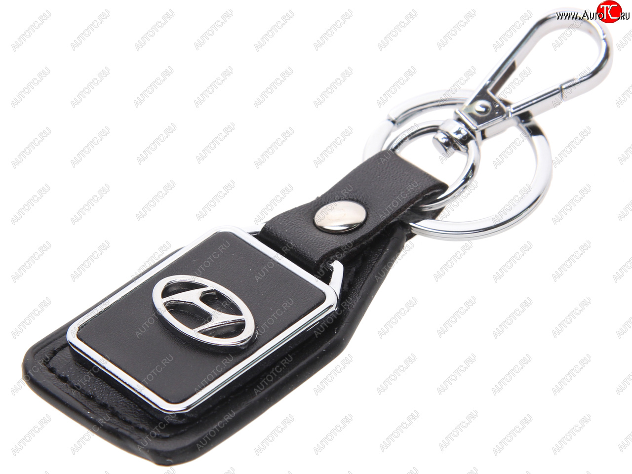 191 р. Брелок HYUNDAI черный, металл, кожа MASHINOKOM MASHINOKOM bkn 015  с доставкой в г. Пермь