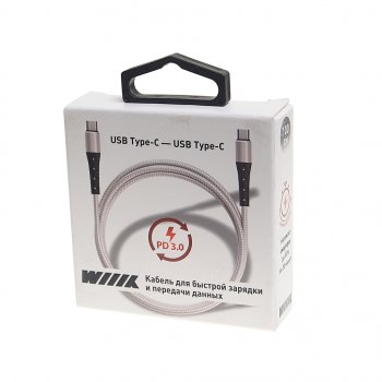 419 р. Кабель USB Type C-USB Type C 1м WIIIX WIIIX cb-712tc-tc(1.0)-chp-w  с доставкой в г. Пермь. Увеличить фотографию 2