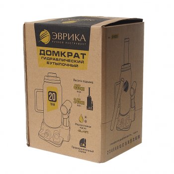 3 999 р. Домкрат бутылочный 20т 245-455мм с клапаном (ремкомплект) ЭВРИКА ЭВРИКА er-80201  с доставкой в г. Пермь. Увеличить фотографию 3