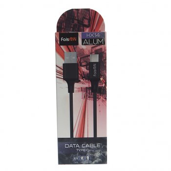 299 р. Кабель USB Type C 1м FAISON FAISON hx14 alum black  с доставкой в г. Пермь. Увеличить фотографию 2