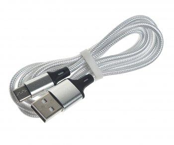 250 р. Кабель micro USB 1м FAISON FAISON hx14 alum white  с доставкой в г. Пермь. Увеличить фотографию 1