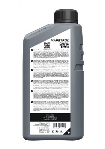 1 139 р. Масло моторное PREMIUM 9000 SN 5W40 синт.1л MAPETROL MAPETROL map0027  с доставкой в г. Пермь. Увеличить фотографию 2