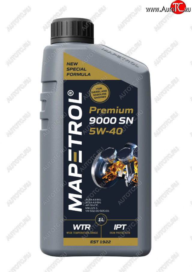 1 139 р. Масло моторное PREMIUM 9000 SN 5W40 синт.1л MAPETROL MAPETROL map0027  с доставкой в г. Пермь