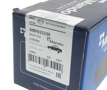 1 099 р. Колодки тормозные CITROEN C4 Picasso (06-) задние (4шт.) MANDO MANDO mbf015239 MANDO mbf015239  с доставкой в г. Пермь. Увеличить фотографию 3