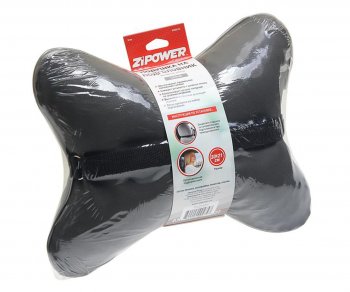 889 р. Подушка на подголовник косточка 30х21см экокожа серая ZIPOWER ZIPOWER pm0474  с доставкой в г. Пермь. Увеличить фотографию 2