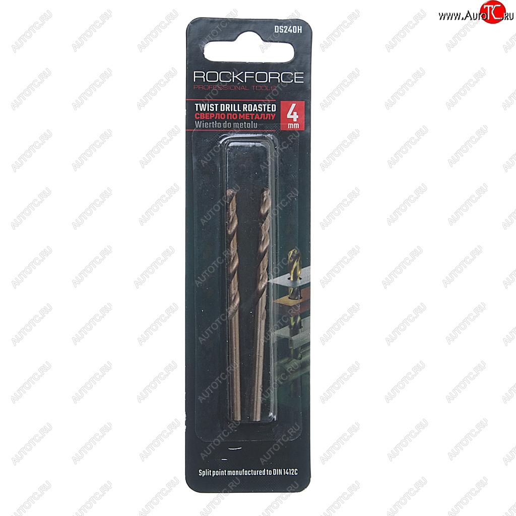 128 р. Сверло по металлу 4.0мм HSS Cobalt (2шт.) ROCKFORCE ROCKFORCE rf-ds240h  с доставкой в г. Пермь