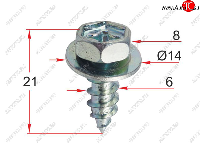 13 р. Саморез с шайбой TOYOTA/LEXUS (1 шт.) SAT ST-M12643, stm12643 SAT ST-M12643  с доставкой в г. Пермь