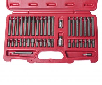 5 899 р. Набор бит 12 38 HEX, TORX, SPLINE 6-ти гранных 2 держателя 42 предмета в кейсе JTC JTC TOOLS CO., LTD jtc-3933  с доставкой в г. Пермь. Увеличить фотографию 2
