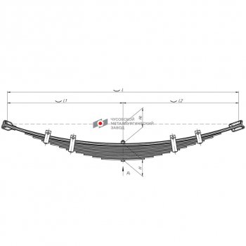 12 449 р. Рессора ГАЗ-53,3307,САЗ-356,3502,КАВЗ-685 передняя (12 листов) L=1225мм ЧМЗ ЧМЗ 53-2902012-02  с доставкой в г. Пермь. Увеличить фотографию 1