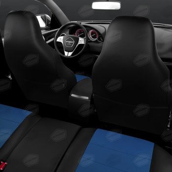 9 249 р. Авточехлы универсальные экокожа черно-синие комплект Recaro AVTOLIDER AVTOLIDER urek31-0303  с доставкой в г. Пермь. Увеличить фотографию 6