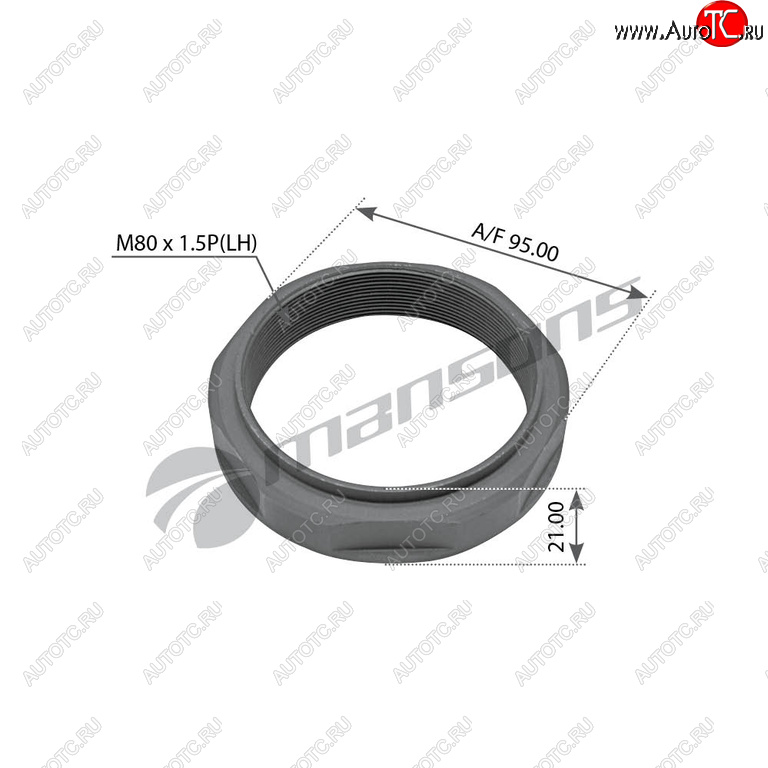 529 р. Гайка MERCEDES ступицы задней (M80x1.5) MANSONS MANSONS 100.013  с доставкой в г. Пермь