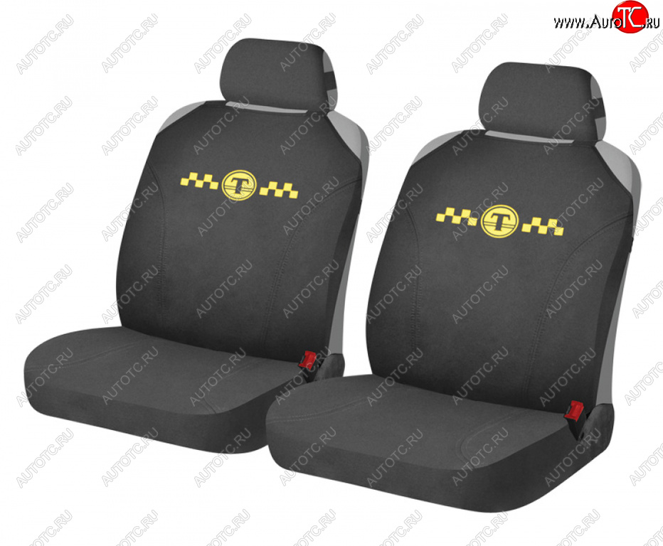 729 р. Накидка на сиденье полиэстер черный (4 предм.) (2шт.) Hotprint Taxi CARFASHION CARFASHION 21155  с доставкой в г. Пермь