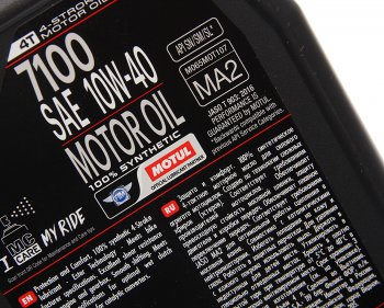 8 299 р. Масло моторное для 4-х тактных двигателей 7100 ESTER 4T 10W40 синт.4л MOTUL MOTUL 112122  с доставкой в г. Пермь. Увеличить фотографию 2