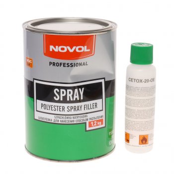 1 899 р. Шпатлевка жидкая SPRAY 1.2кг с отвердителем 0,05кг NOVOL NOVOL 1201  с доставкой в г. Пермь. Увеличить фотографию 1