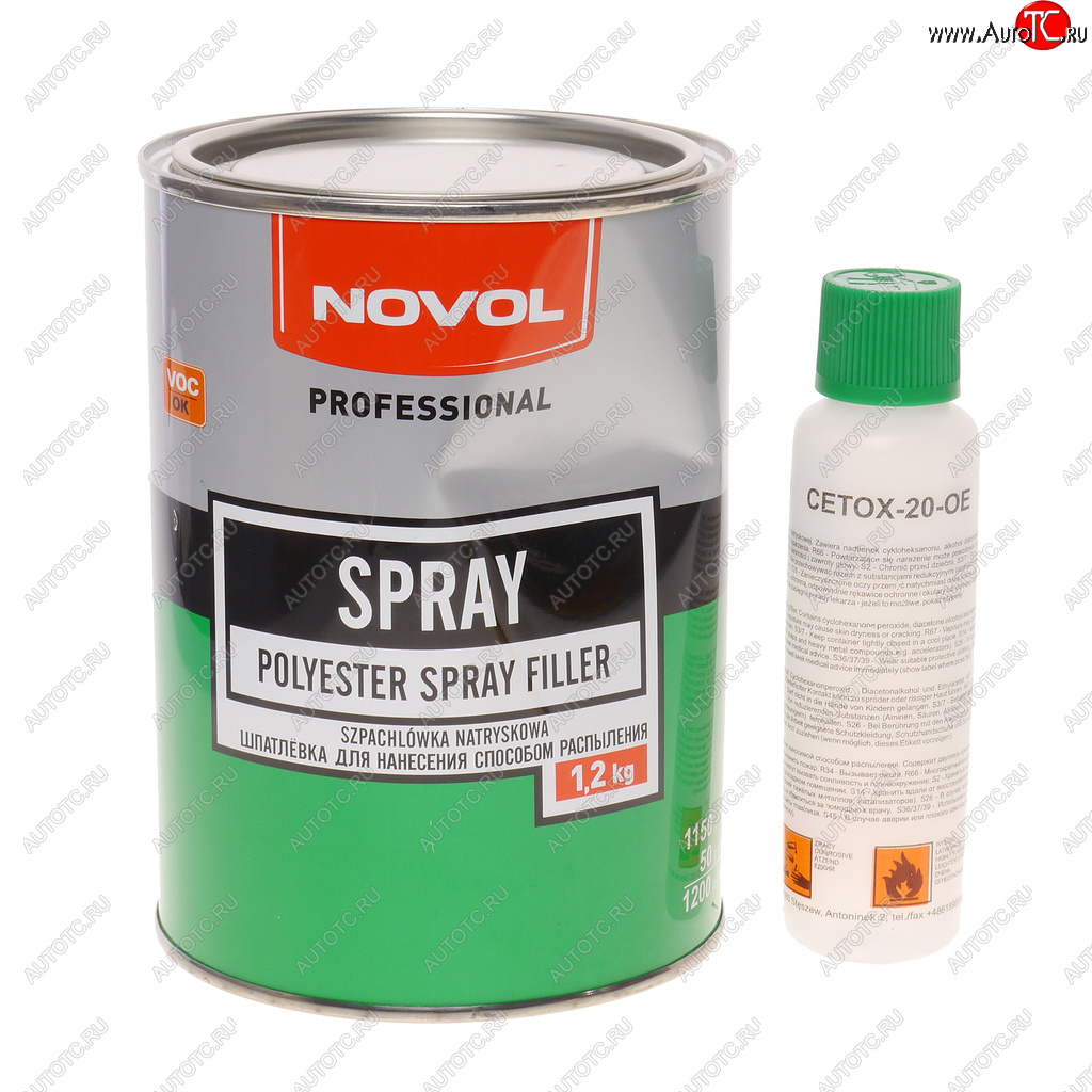 1 899 р. Шпатлевка жидкая SPRAY 1.2кг с отвердителем 0,05кг NOVOL NOVOL 1201  с доставкой в г. Пермь