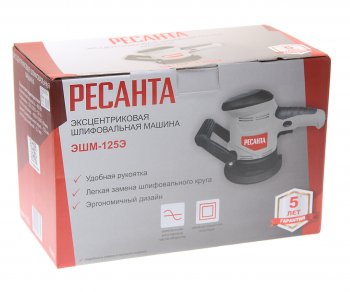 4 549 р. Машина шлифовальная эксцентриковая 450Вт 125мм 4000-13000обмин. (пылесборник) РЕСАНТА РЕСАНТА эшм-125э  с доставкой в г. Пермь. Увеличить фотографию 3