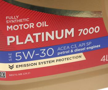 2 079 р. Масло моторное Platinum 7000 C3SP 5W30 синт.4л SINTEC SINTEC 600149  с доставкой в г. Пермь. Увеличить фотографию 2