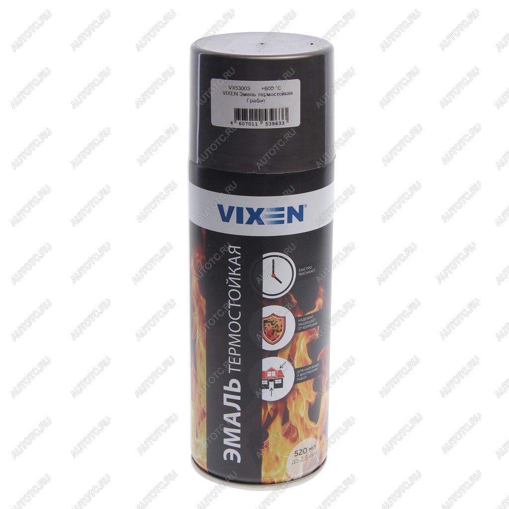 299 р. Краска термостойкая графит аэрозоль 520мл VIXEN VIXEN vx-53003  с доставкой в г. Пермь