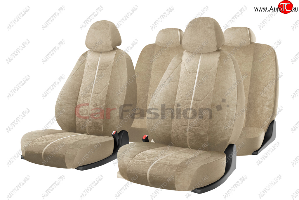 3 179 р. Авточехлы универсальные алькантара бежевые (11 предм.) Cruise CARFASHION CARFASHION 10102  с доставкой в г. Пермь