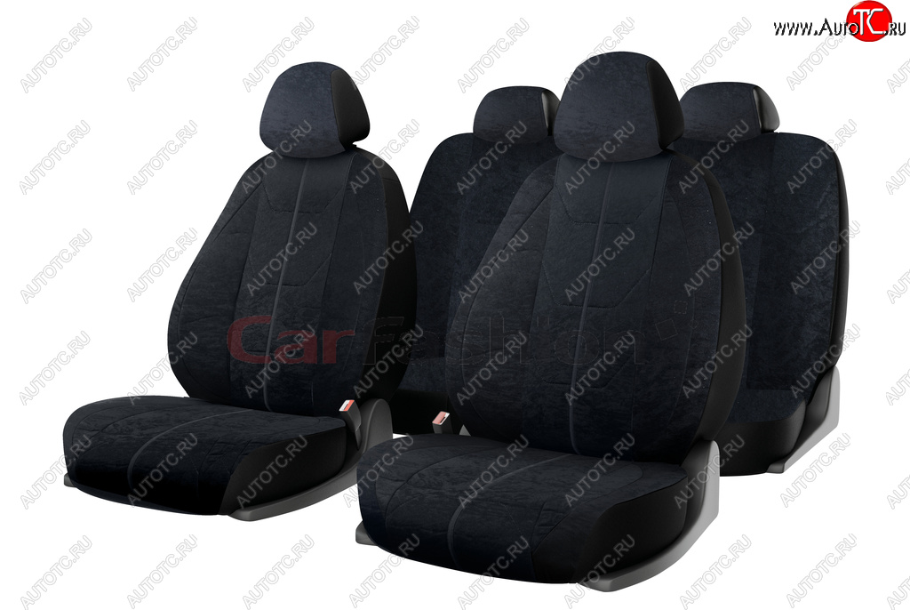 3 899 р. Авточехлы универсальные алькантара черные (11 предм.) Cruise CARFASHION CARFASHION 10100  с доставкой в г. Пермь