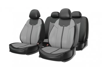 3 999 р. Авточехлы универсальные экокожа черно-серые (11 предм.) Mustang CARFASHION CARFASHION 10032  с доставкой в г. Пермь. Увеличить фотографию 1