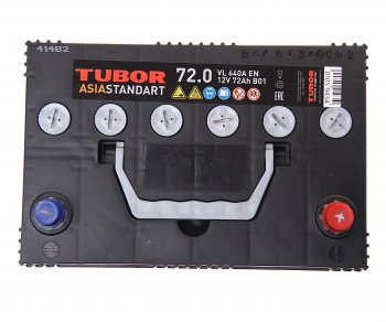 11 349 р. Аккумулятор TUBOR Asia Standart 72Ач обратная полярность TUBOR 6ст72(0) d26l  с доставкой в г. Пермь. Увеличить фотографию 2