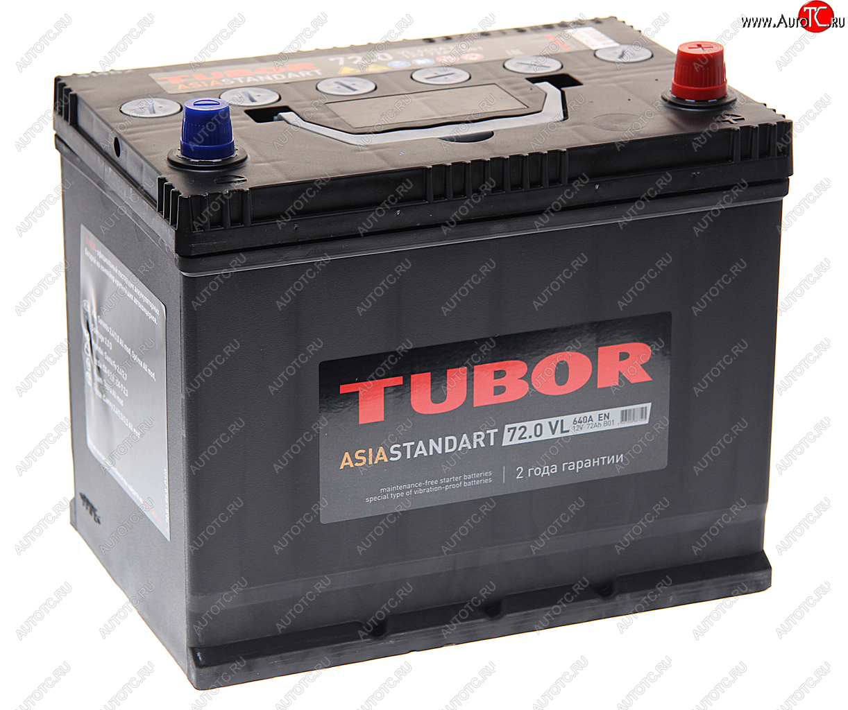 11 349 р. Аккумулятор TUBOR Asia Standart 72Ач обратная полярность TUBOR 6ст72(0) d26l  с доставкой в г. Пермь