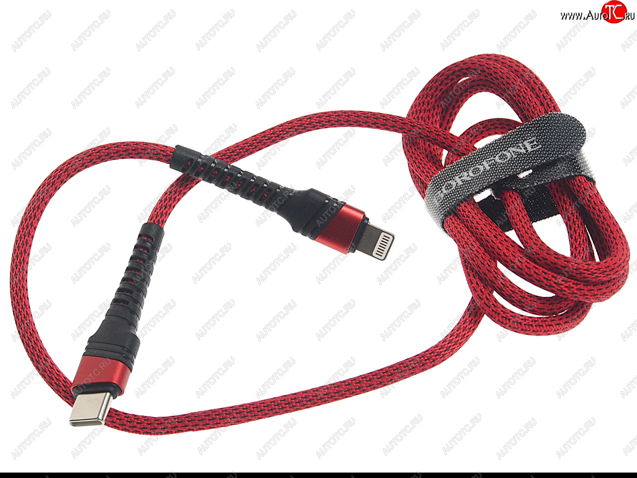 439 р. Кабель iPhone (5-)-USB Type C 1м красный BOROFONE BOROFONE bu21 red  с доставкой в г. Пермь