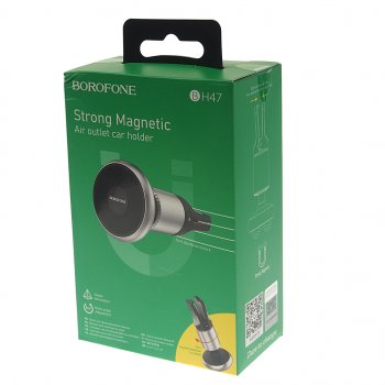 549 р. Держатель телефона на дефлектор магнитный черный BOROFONE BOROFONE bh47 black silver  с доставкой в г. Пермь. Увеличить фотографию 4