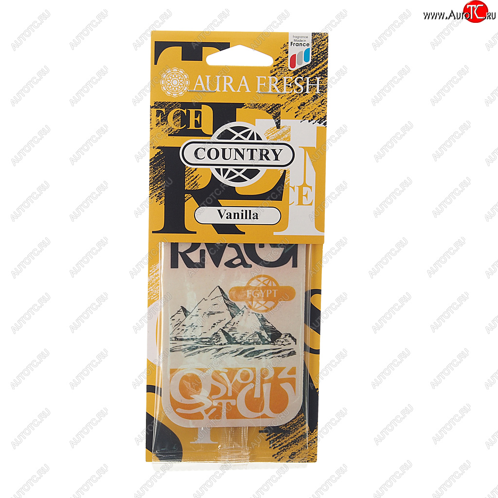 91 р. Ароматизатор подвесной картонный (vanilla) Country AURA FRESH AURA FRESH 23027  с доставкой в г. Пермь