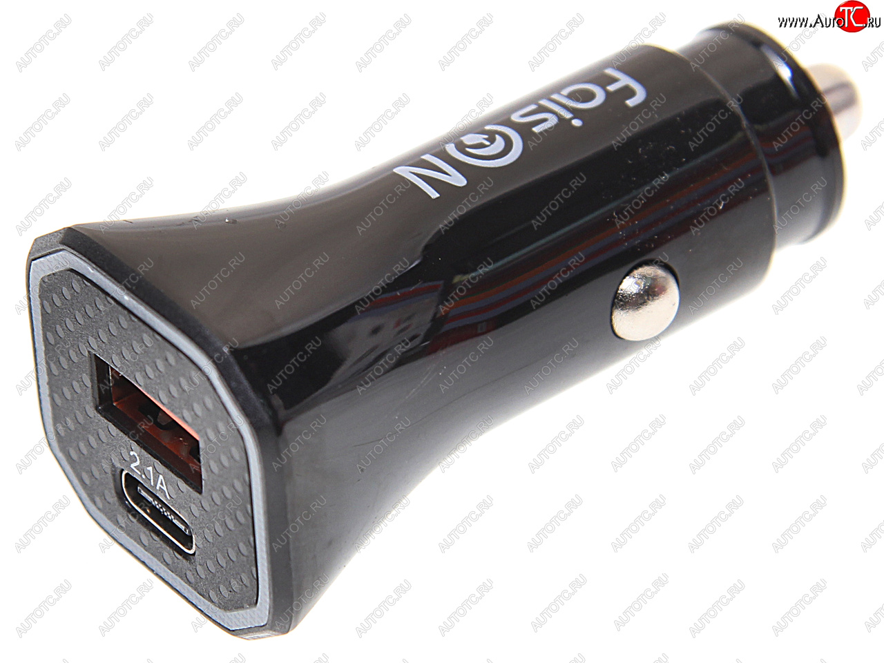 449 р. Устройство зарядное в прикуриватель 1USB + 1 Type C 12V FAISON FAISON a5 black  с доставкой в г. Пермь