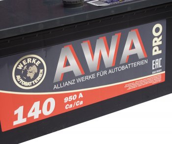 17 699 р. Аккумулятор AWA PRO 140Ач AWA 6ст140(4)  с доставкой в г. Пермь. Увеличить фотографию 2