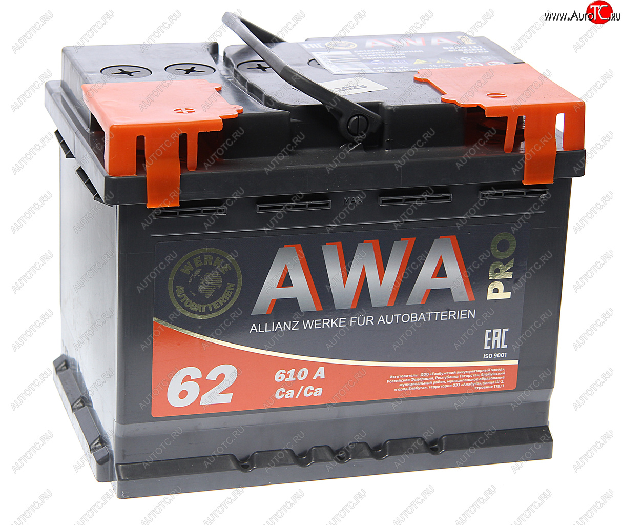 8 549 р. Аккумулятор AWA PRO 62Ач AWA 6ст62(1)  с доставкой в г. Пермь