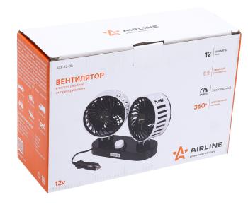1 479 р. Вентилятор в салон 12V двойной на платформе черно-белый AIRLINE AIRLINE acf-12-05  с доставкой в г. Пермь. Увеличить фотографию 3