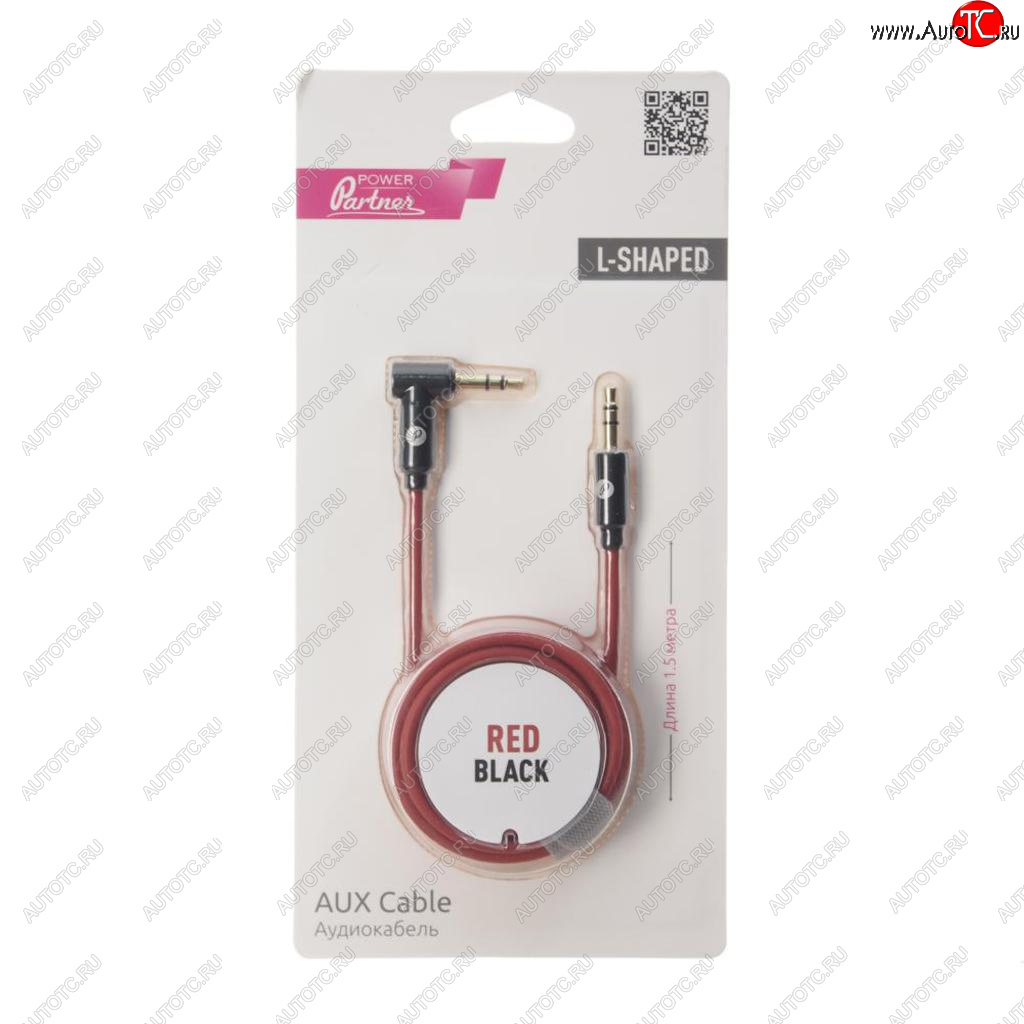 241 р. Кабель jack 3.5 1.5м красно-черный OLMIO OLMIO olm-038900  с доставкой в г. Пермь