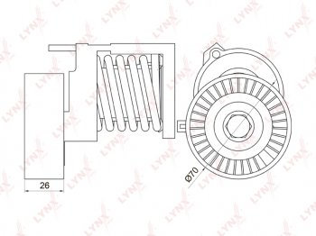 3 399 р. Натяжитель приводного ремня AUDI A2 (00-05) VW Bora (00-05) с роликом LYNX LYNX pt3038  с доставкой в г. Пермь. Увеличить фотографию 2