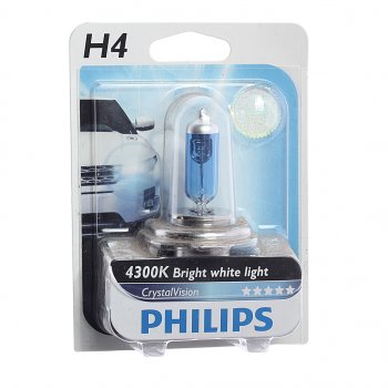899 р. Лампа 12V H4 60/55W P43t-38 4300K блистер (1шт.) Crystal Vision PHILIPS PHILIPS 12342cvb1 PHILIPS 12342cvb1  с доставкой в г. Пермь. Увеличить фотографию 1