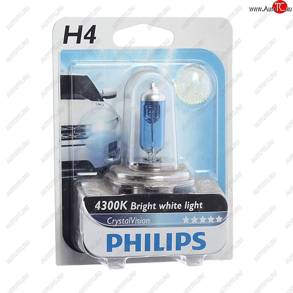 899 р. Лампа 12V H4 60/55W P43t-38 4300K блистер (1шт.) Crystal Vision PHILIPS PHILIPS 12342cvb1 PHILIPS 12342cvb1  с доставкой в г. Пермь