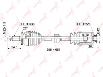 20 499 р. Привод HYUNDAI Santa Fe (12-) KIA Sorento (12-) (2.4) (4WD) колеса переднего правый АКПП LYNX LYNX cd1061a  с доставкой в г. Пермь. Увеличить фотографию 3