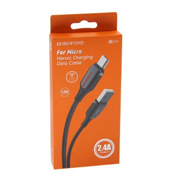 275 р. Кабель micro USB 1.2м черный BOROFONE BOROFONE bu14 black  с доставкой в г. Пермь. Увеличить фотографию 2