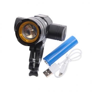 1 029 р. Фонарь велосипедный передний USB кабель с аккумулятором 1200mAh Led NO NAME 234575  с доставкой в г. Пермь. Увеличить фотографию 1