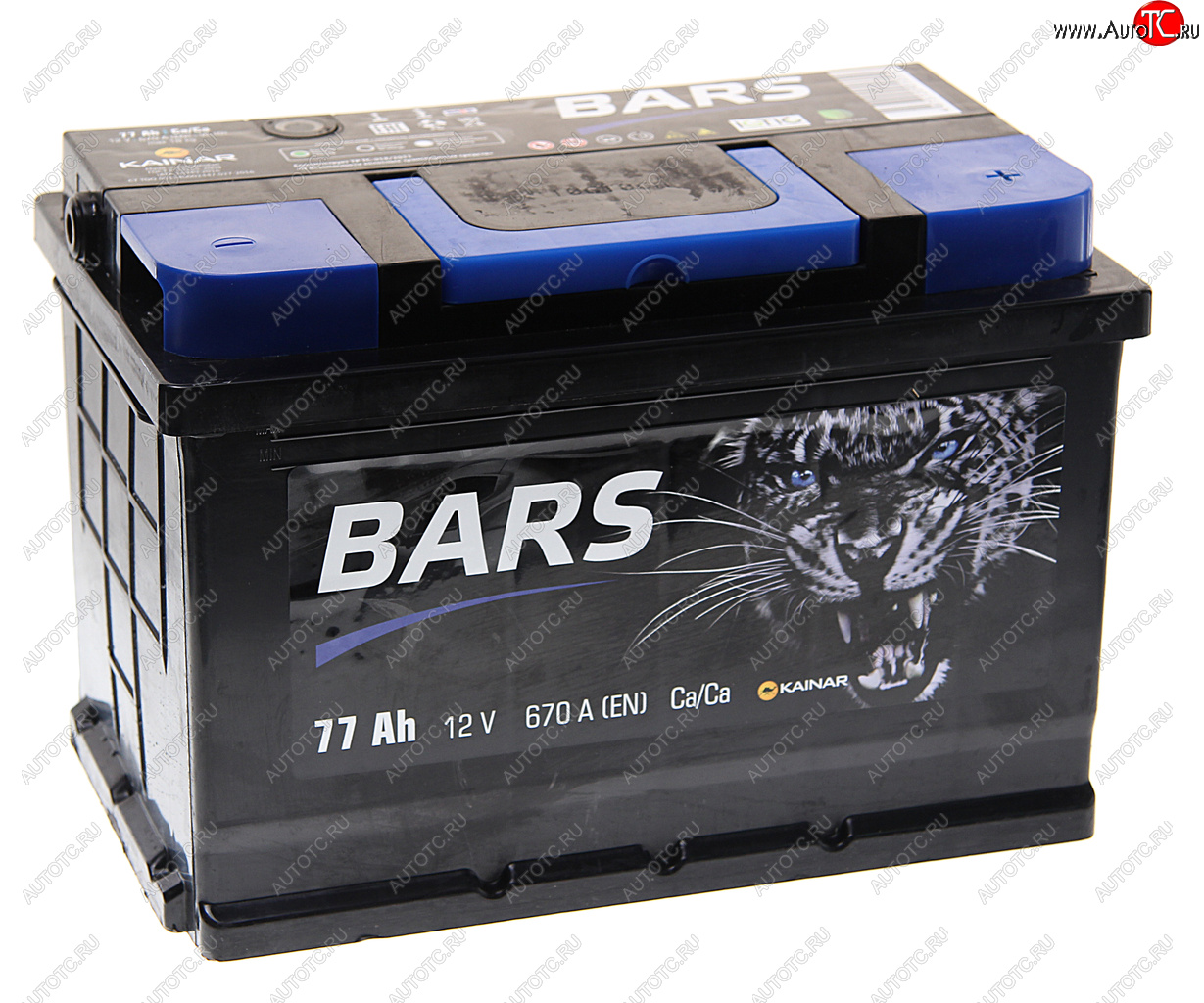 9 249 р. Аккумулятор BARS 77Ач обратная полярность BARS 6ст77(0)  с доставкой в г. Пермь