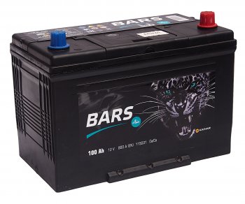 11 349 р. Аккумулятор BARS Asia 100Ач обратная полярность BARS 6ст100(0) 115d31l  с доставкой в г. Пермь. Увеличить фотографию 1