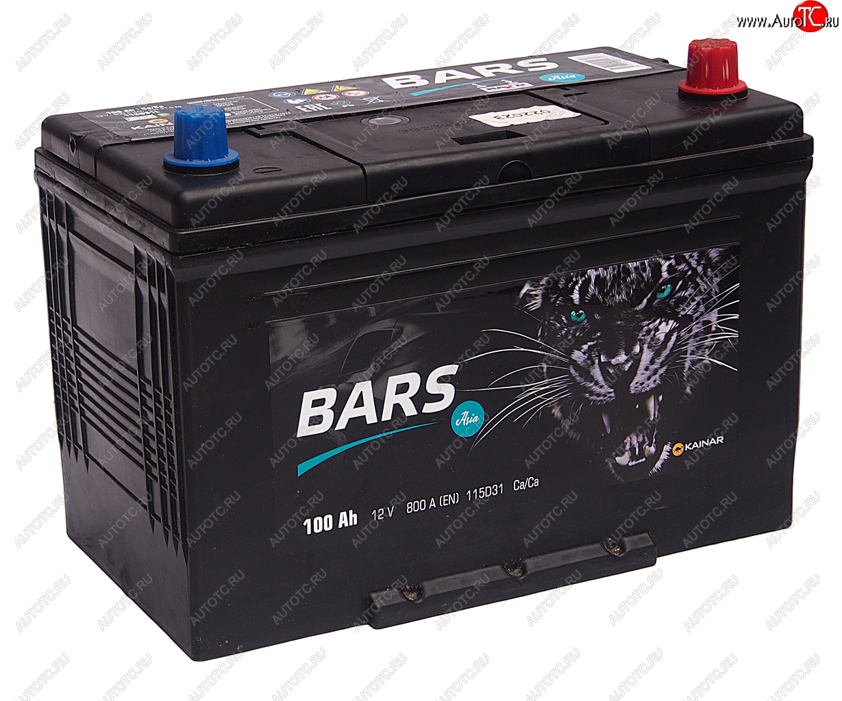 11 349 р. Аккумулятор BARS Asia 100Ач обратная полярность BARS 6ст100(0) 115d31l  с доставкой в г. Пермь